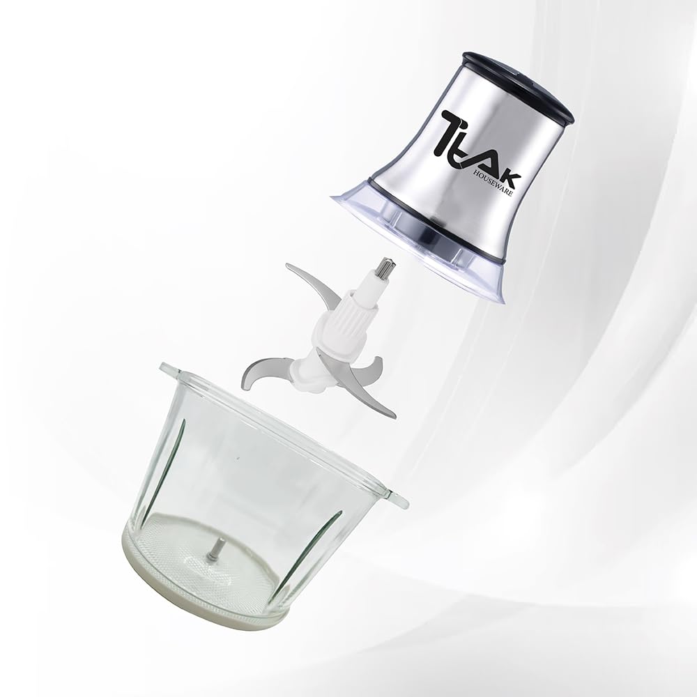 Electric Food Chopper with 3L Glass Bowl, 300W Motor, 4 Blades S939461