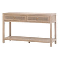 50.5 in Wide Solid Reclaimed Oak Wood and Cane Console Table J889274