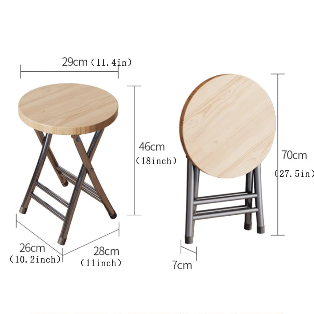 Black 18-Inch Round Folding Stool T976376