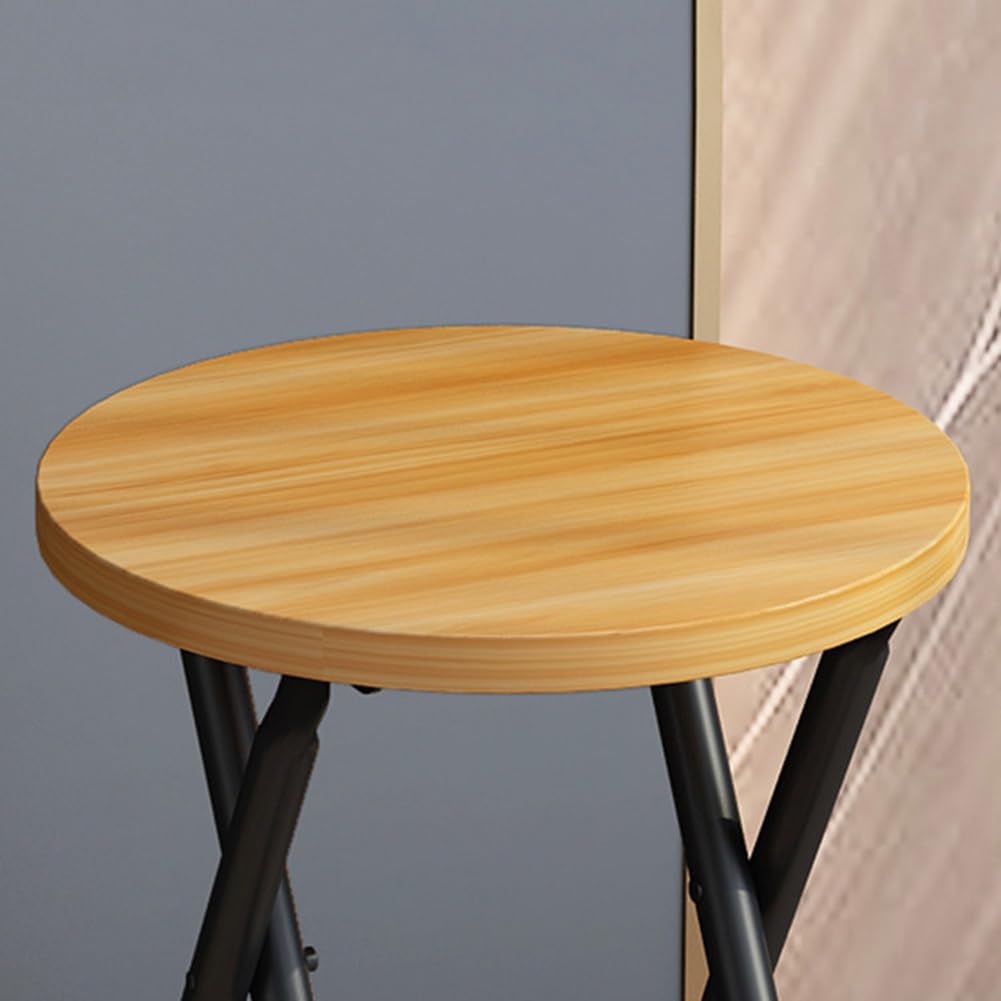 Folding 18 Inch Round Wooden Seat Stool F616371