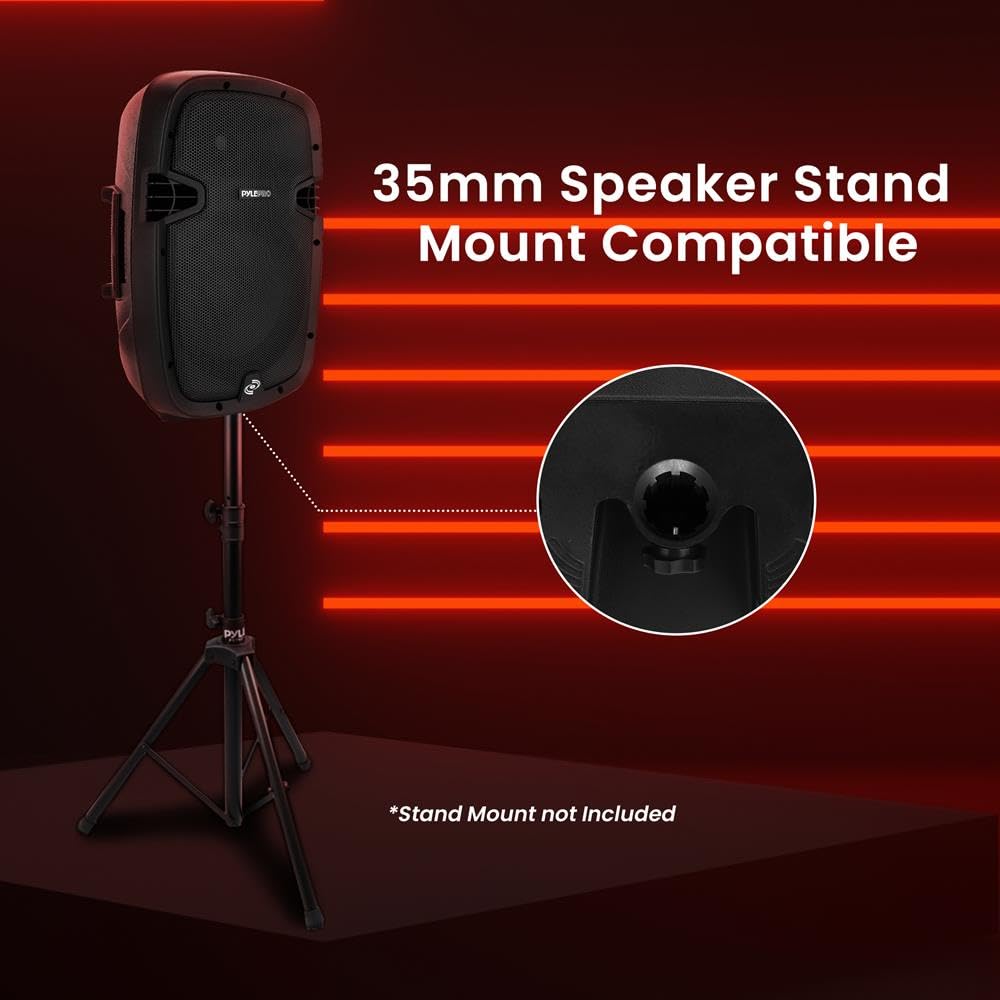 1000W Bluetooth PA System Speakers with 10 Inch Subwoofer and USB, Black A702659