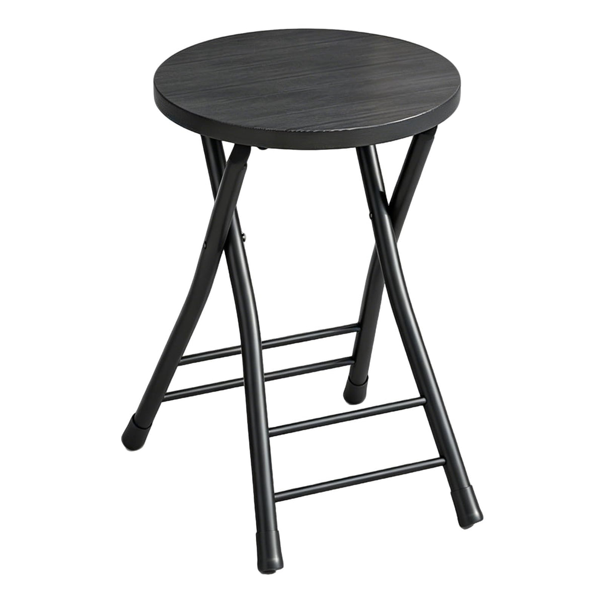 Folding 18 Inch Round Wooden Seat Stool F616371
