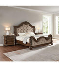 Dark Cherry Wood Eastern King Traditional Platform Bed I44155