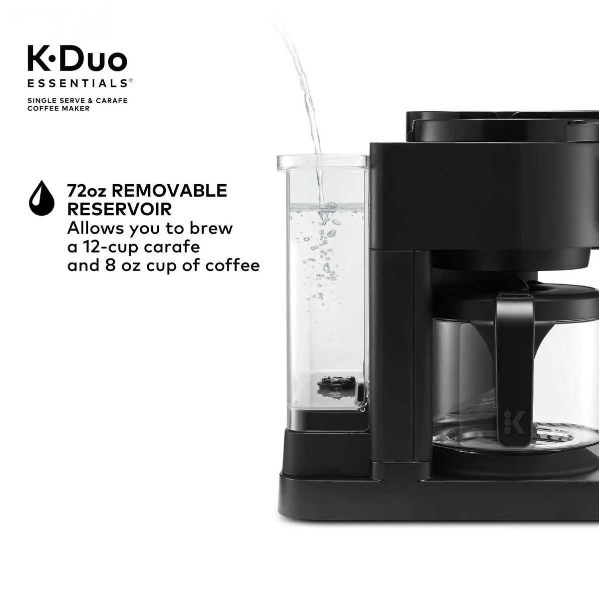Single-Serve Pod Coffee Maker & Carafe, 72 Oz Reservoir, Black A220