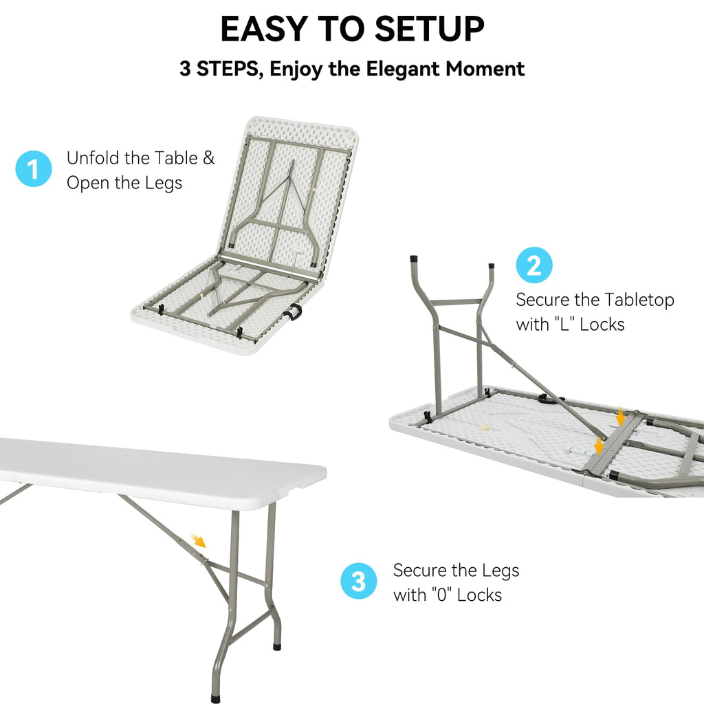 6FT White Folding Table L93735