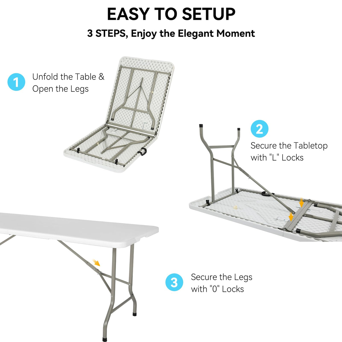 6FT White Folding Table L93735