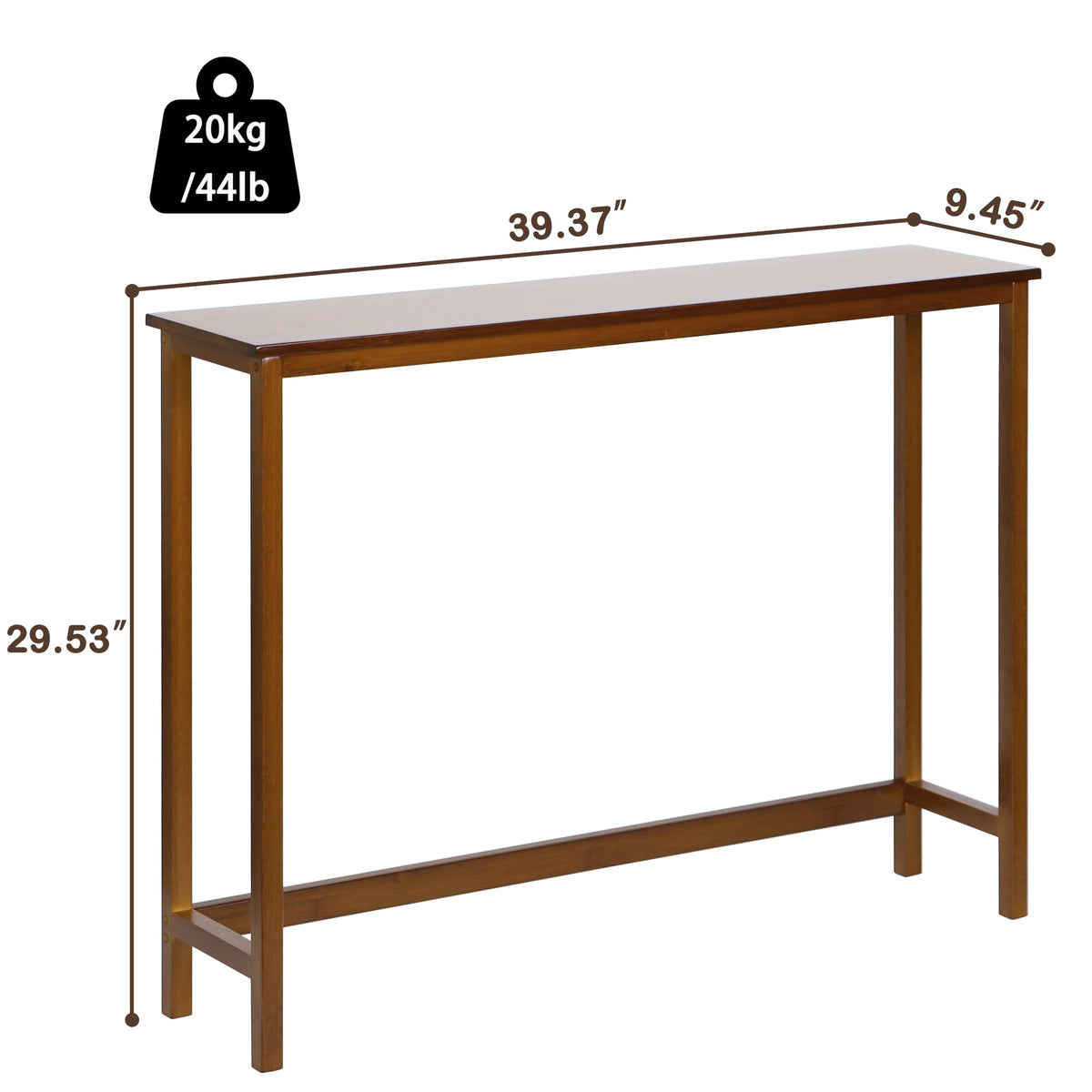 Bamboo Narrow Wood Console Table K84569