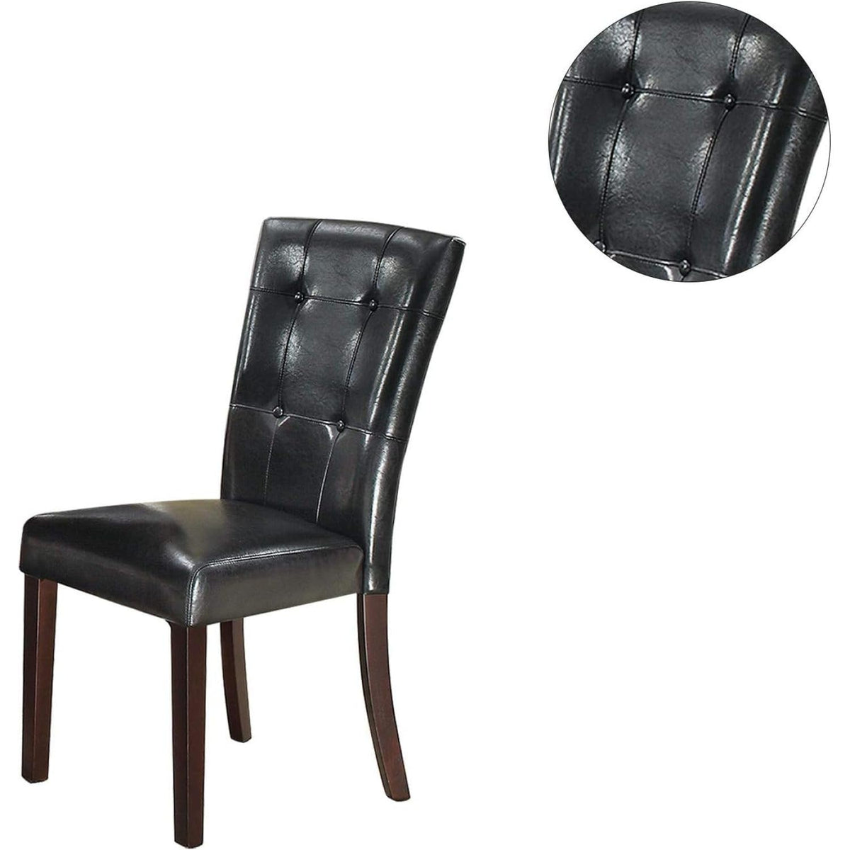 Black Faux Leather Tufted Parson Chairs Set of 2 X971835