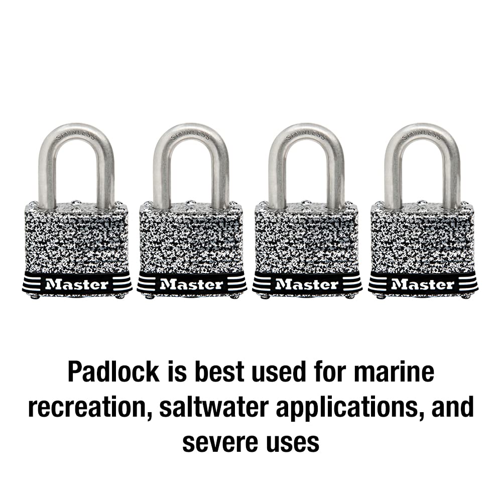 Stainless Steel Outdoor Padlock with Key, 4 Pack H84057