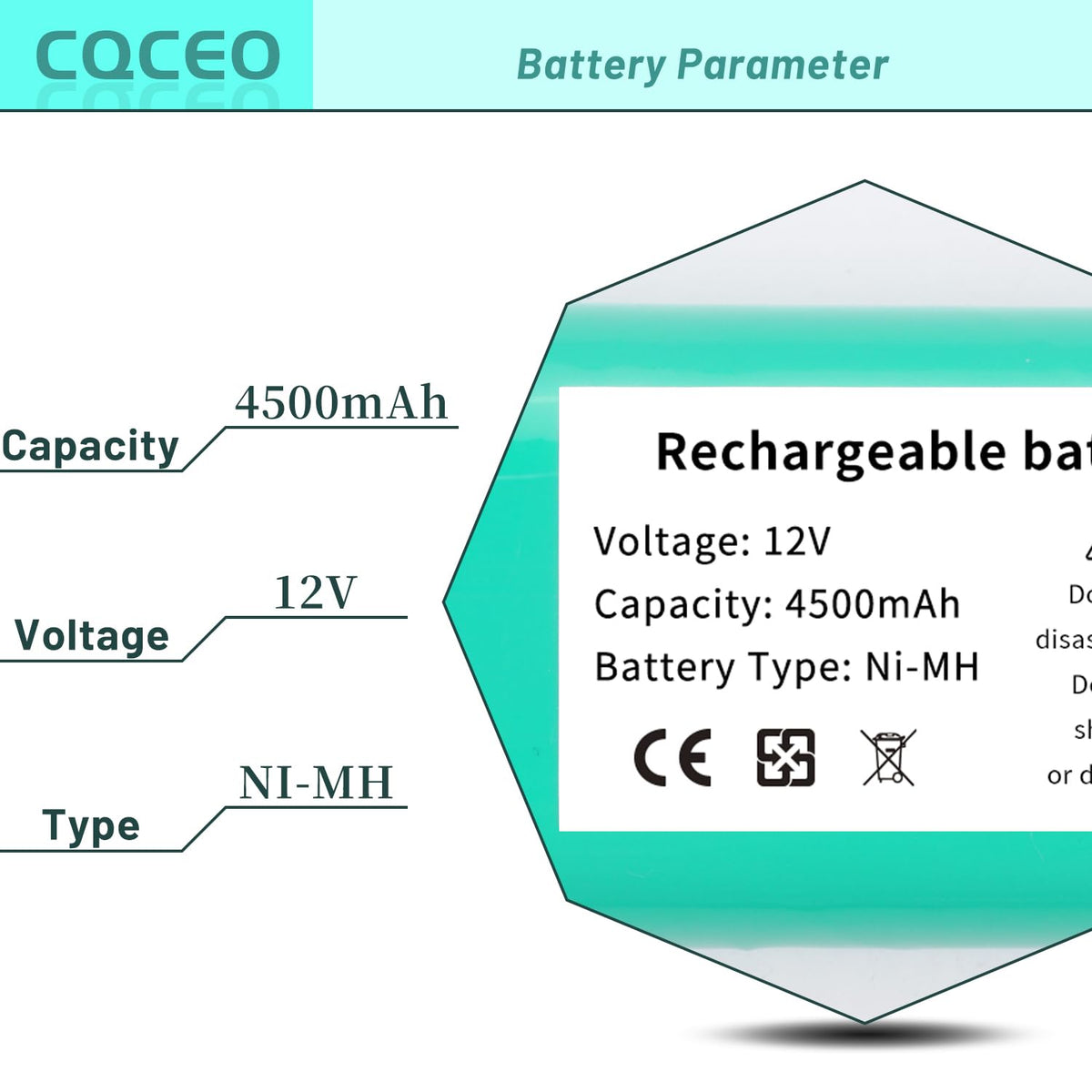 12V 4500mAh Ni-MH Vacuum Cleaner Battery P5340