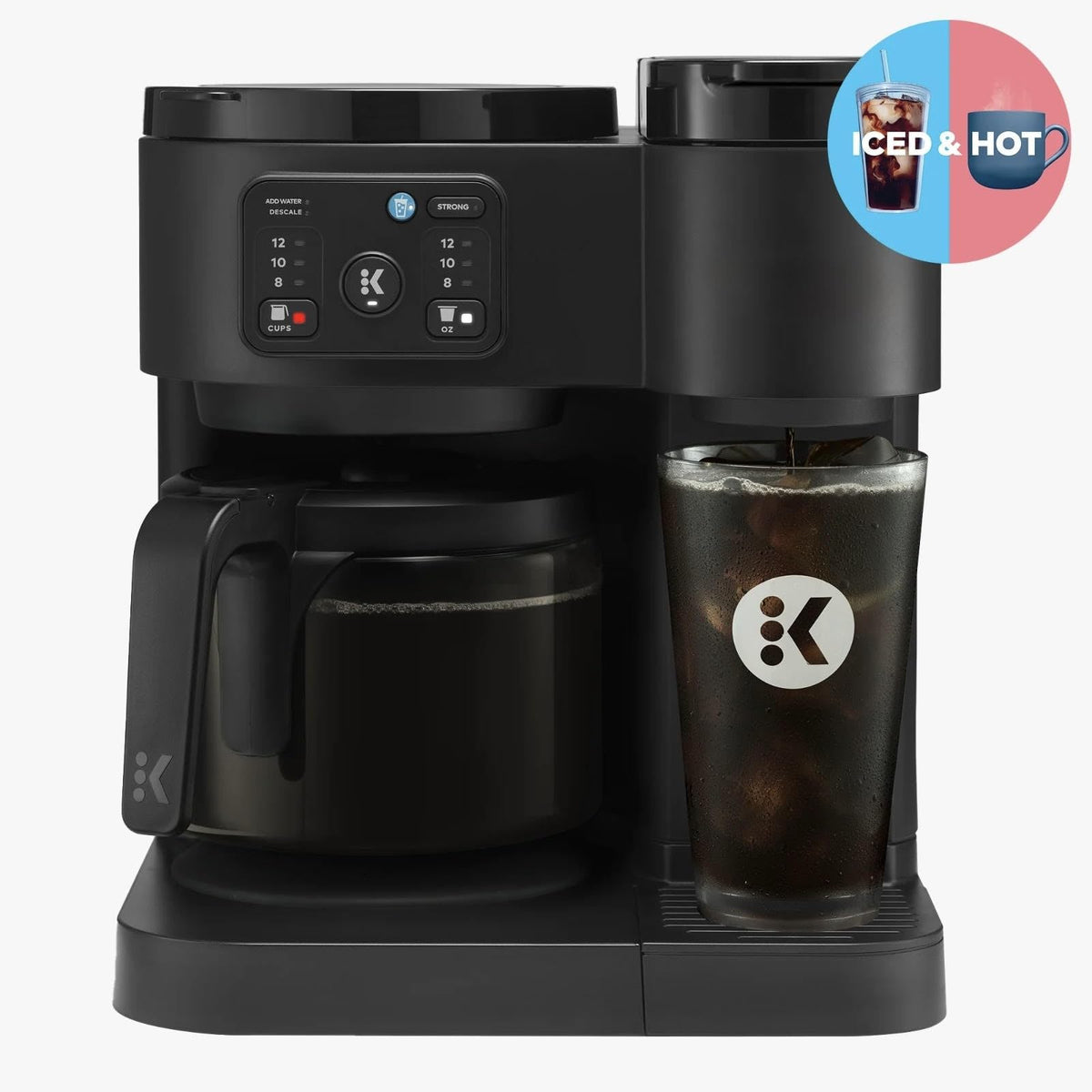 Single-Serve Pod Coffee Maker & Carafe, 72 Oz Reservoir, Black A220