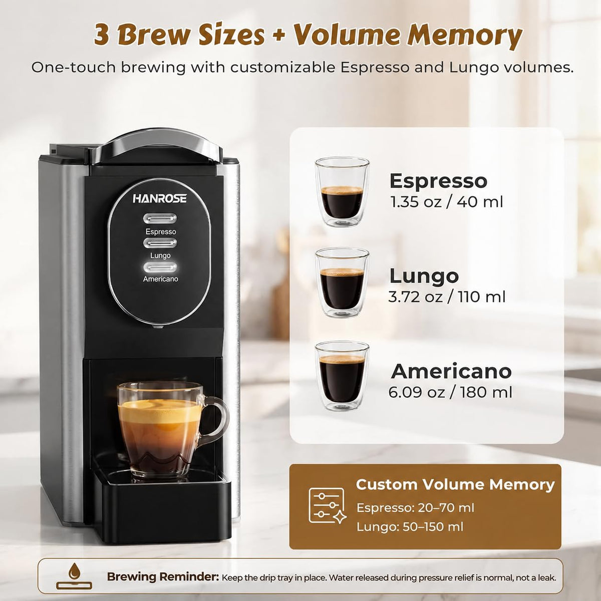 Stainless Steel 20 Bar Espresso Machine B217