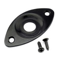 Black Curved Recessed Oval Guitar Jack Plate F7449