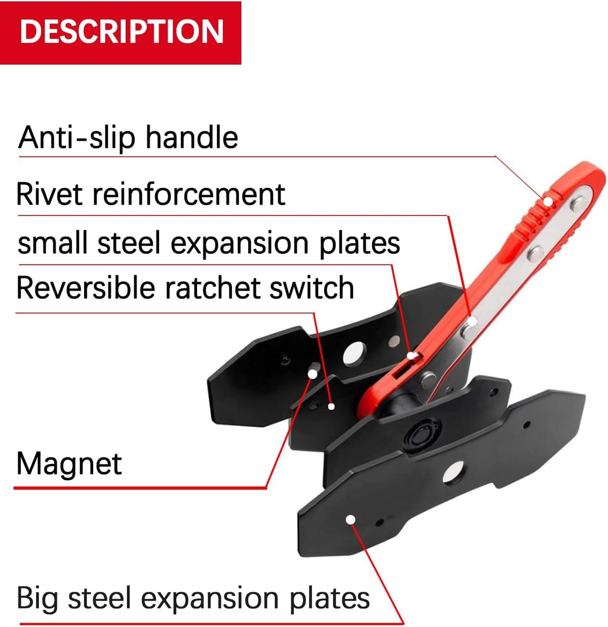 Brake Caliper Press Tool with 2 Caliper Hooks 2 Steel Plates and Gloves B2489