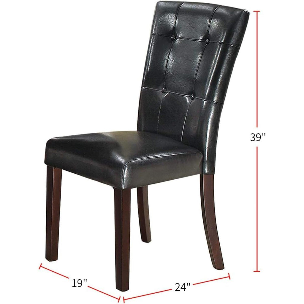 Black Faux Leather Tufted Parson Chairs Set of 2 X971835