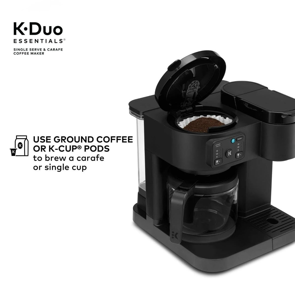 Single-Serve Pod Coffee Maker & Carafe, 72 Oz Reservoir, Black A220
