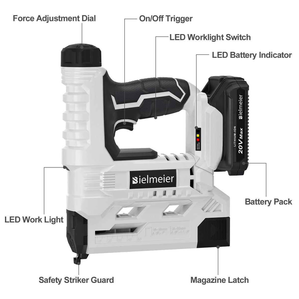 18 Gauge 2 In 1 Cordless Brad Nailer Stapler K7166
