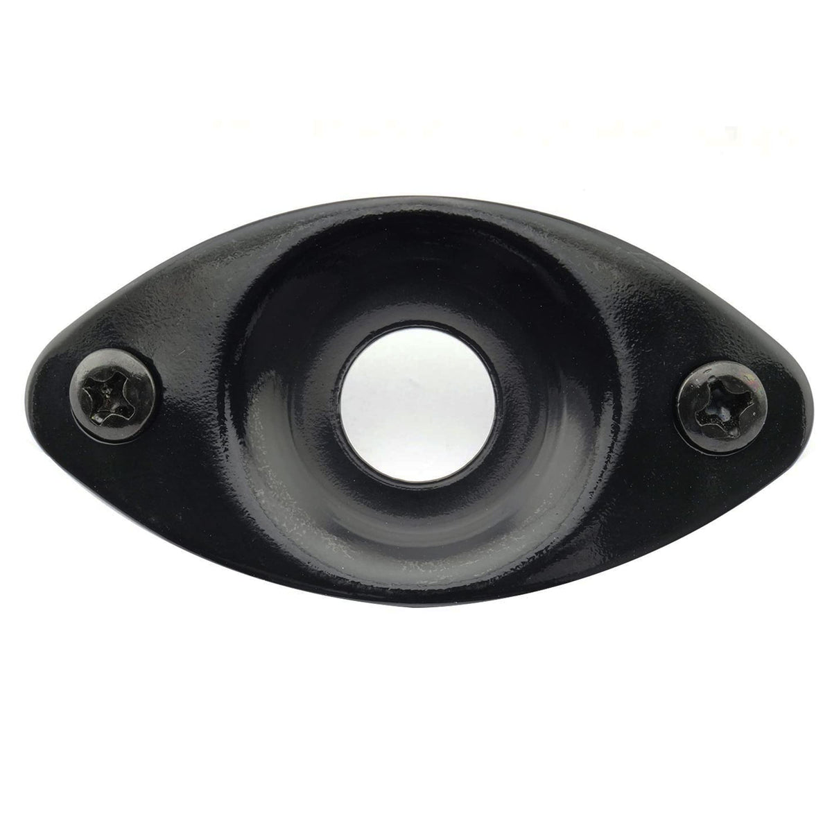 Black Curved Recessed Oval Guitar Jack Plate F7449
