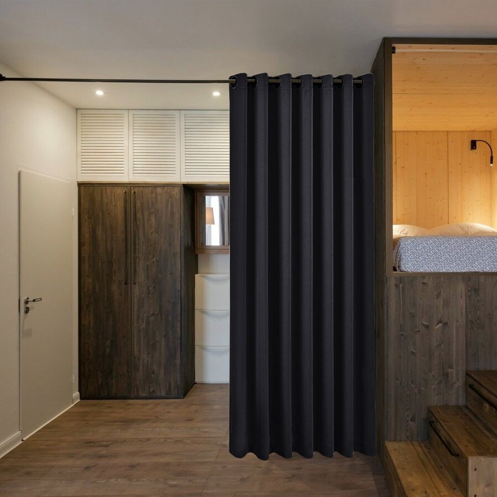 Black Room Divider Curtain 7' x 8.3' 1 Panel J6934