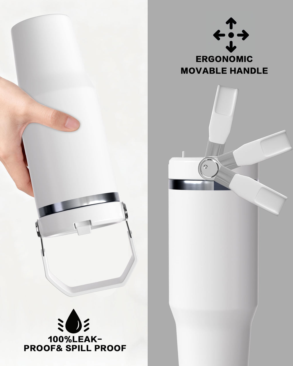 30oz Sublimation Blank Tumbler with Handle and Flip Straw B90631