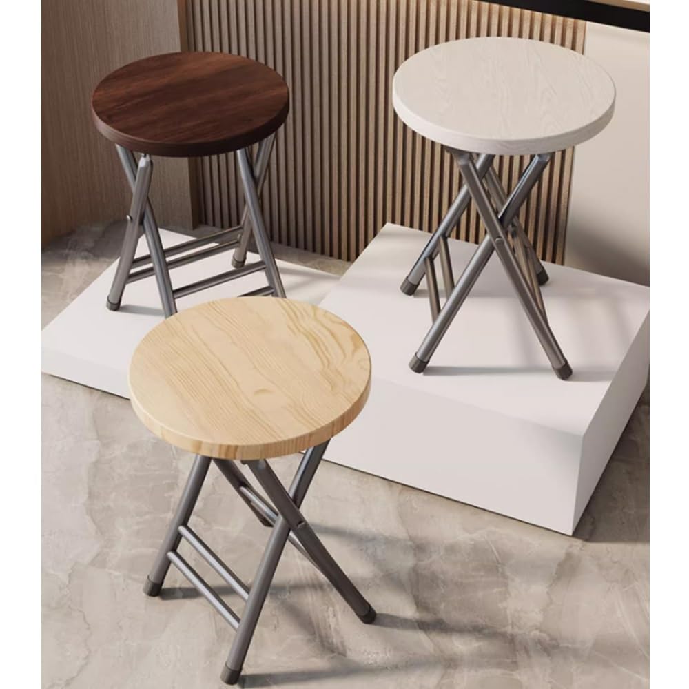 Black 18-Inch Round Folding Stool T976376