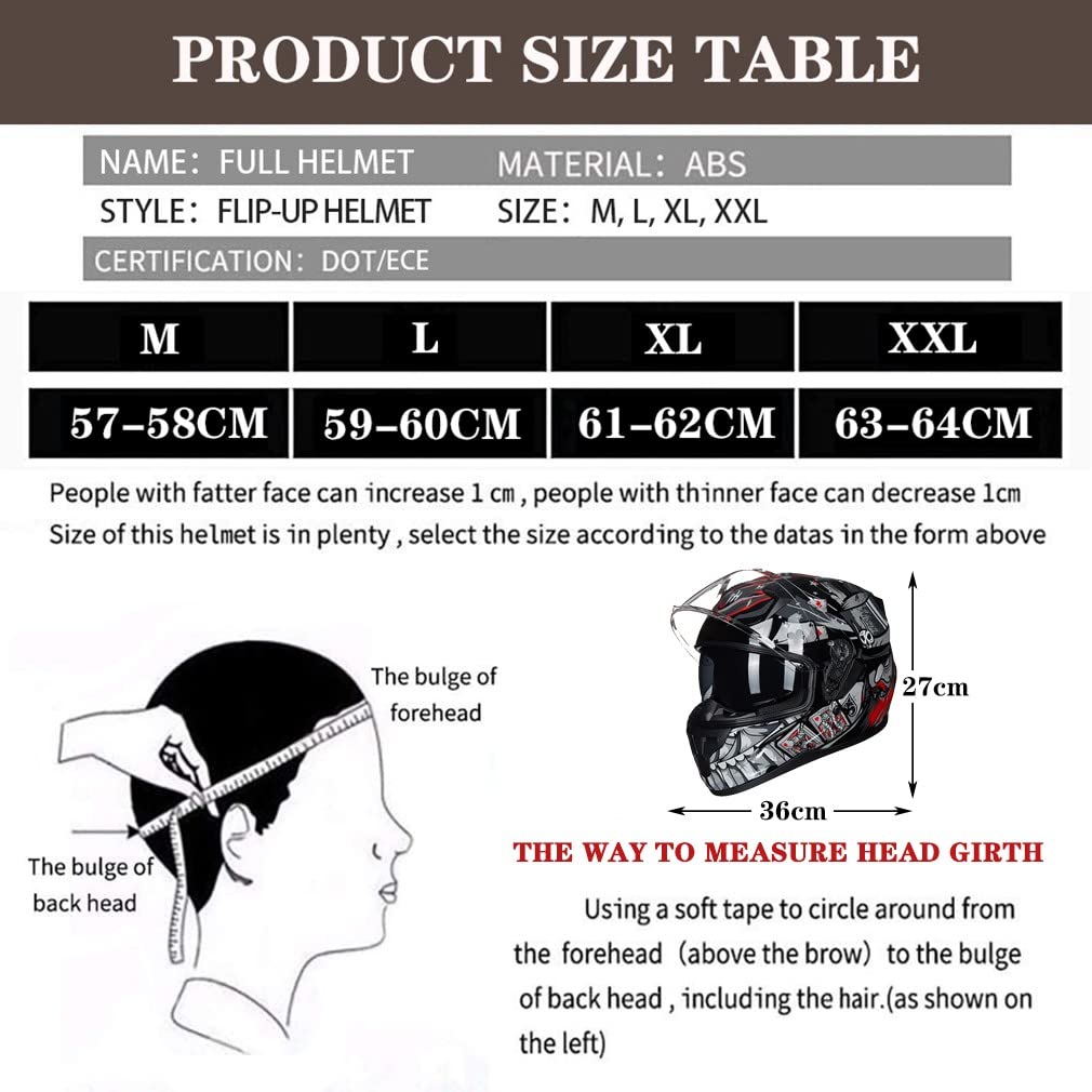Bluetooth Motorcycle Helmet Anti-Fog Flip Up Full Face DOT Approved C48579