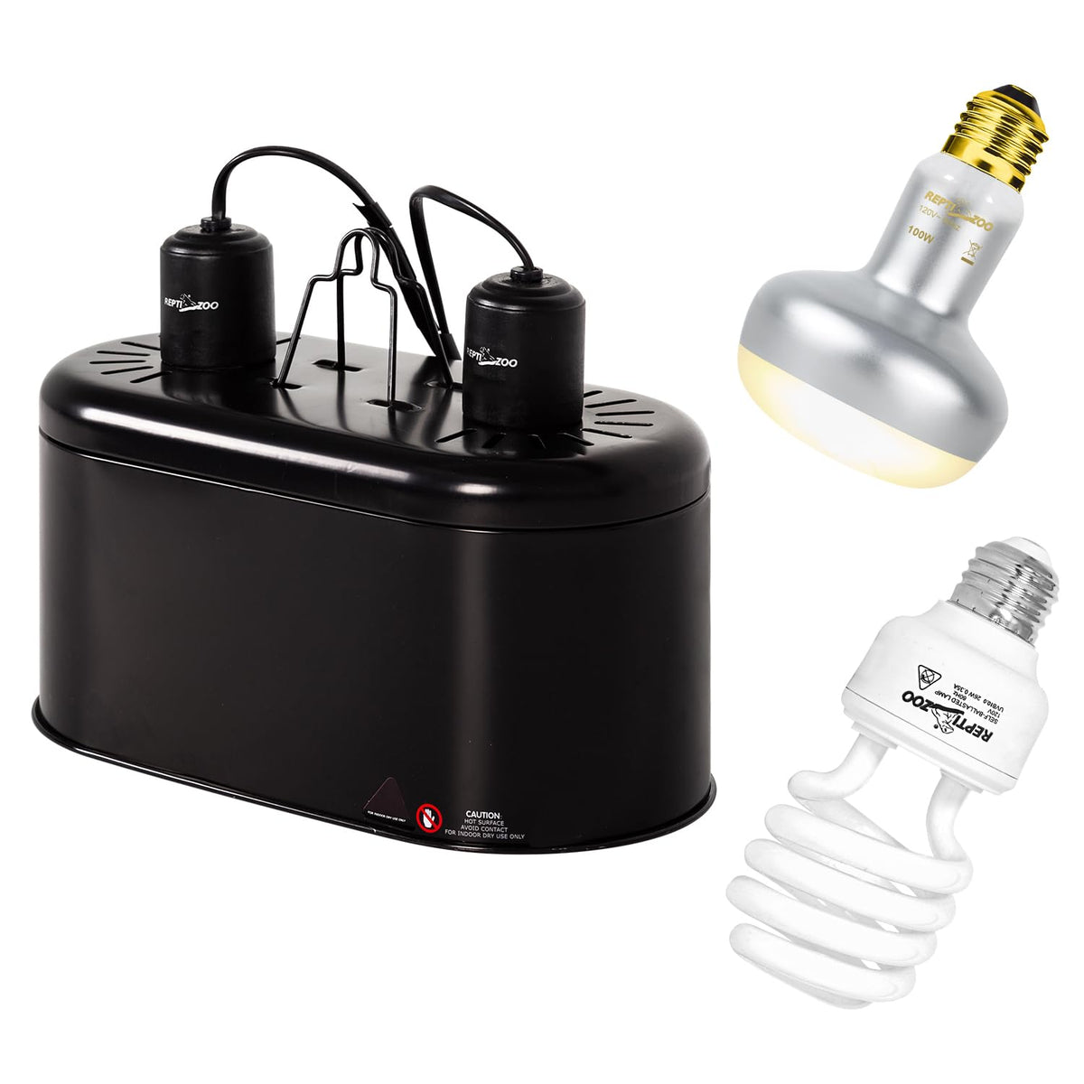 Reptile Heat Lamp Combo Pack with Dual Light Fixture U872126