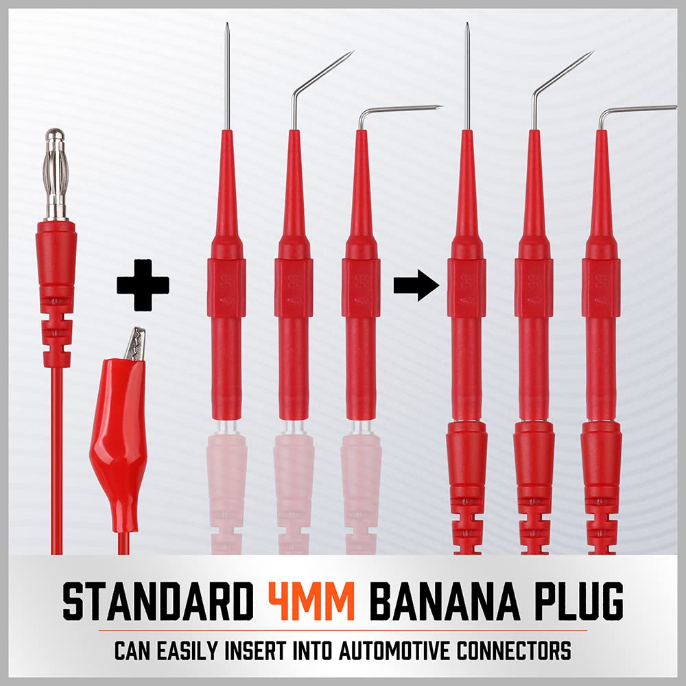 22 Pc Back Probe Pin Kit with 5 Colors Silicone Wires O8400