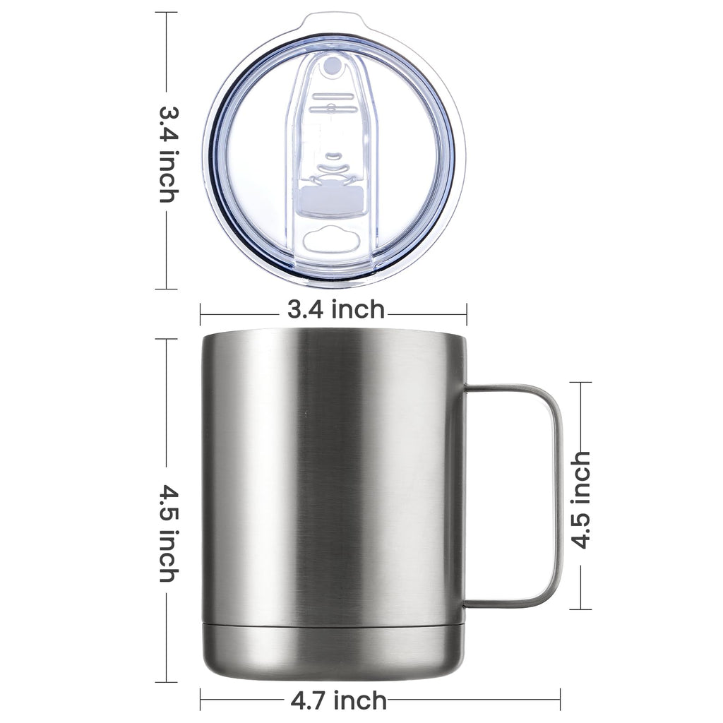 12 oz Stainless Steel Insulated Coffee Mug Set of 2 E654