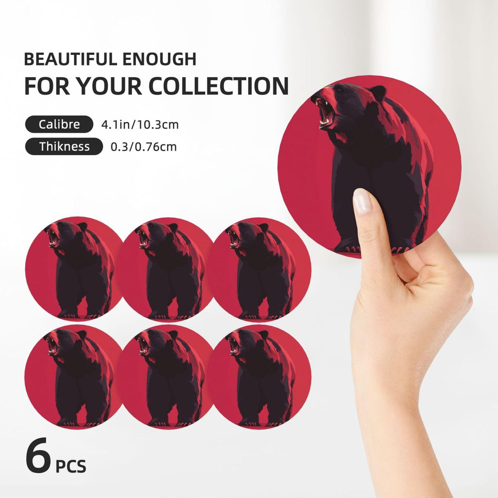 Ceramic Coasters with Holder Set of 6 I219052