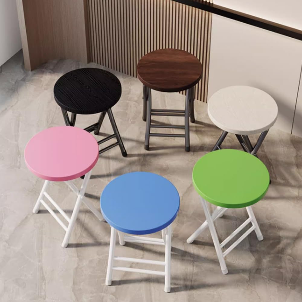 Black 18-Inch Round Folding Stool T976376