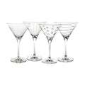 10-Ounce Etched Clear Glass Martini Glasses Set of 4 V768267