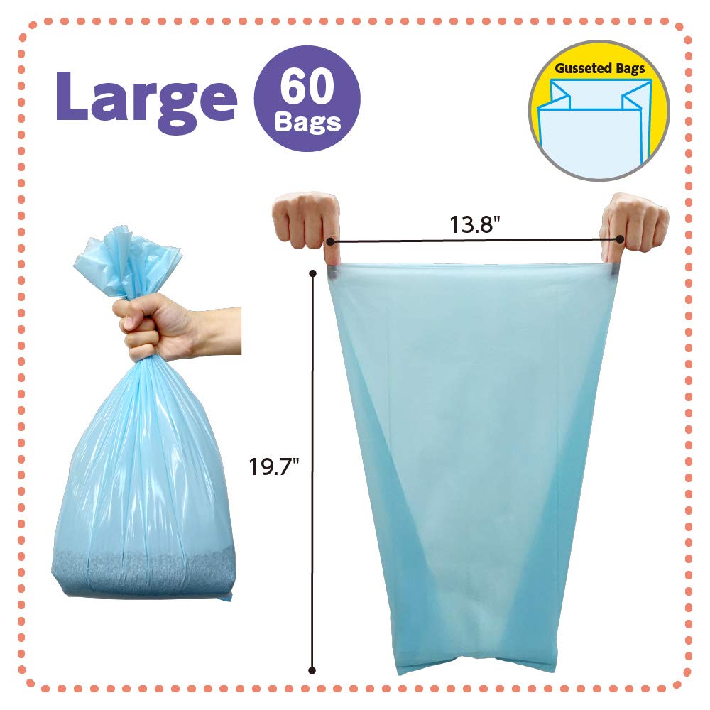 Unscented Cat Waste Disposal Bags 60 Count Pack of 3 H292