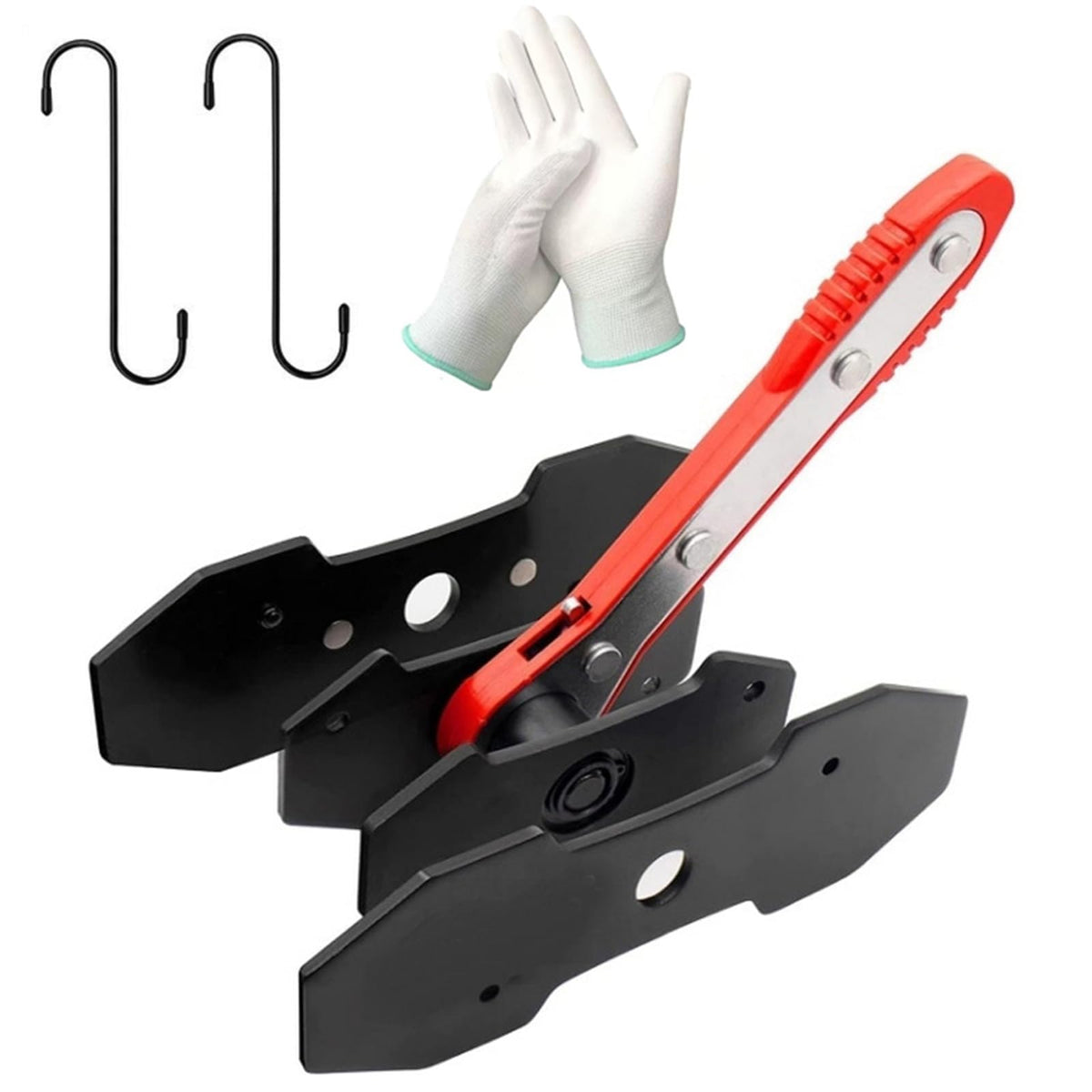 Brake Caliper Press Tool with 2 Caliper Hooks 2 Steel Plates and Gloves B2489