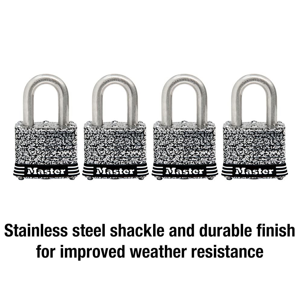 Stainless Steel Outdoor Padlock with Key, 4 Pack H84057