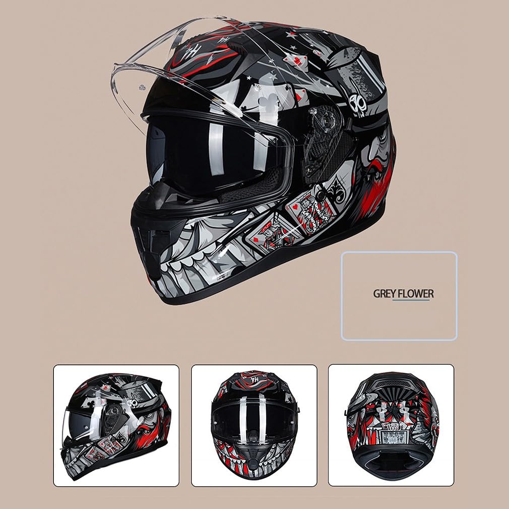 Bluetooth Motorcycle Helmet Anti-Fog Flip Up Full Face DOT Approved C48579