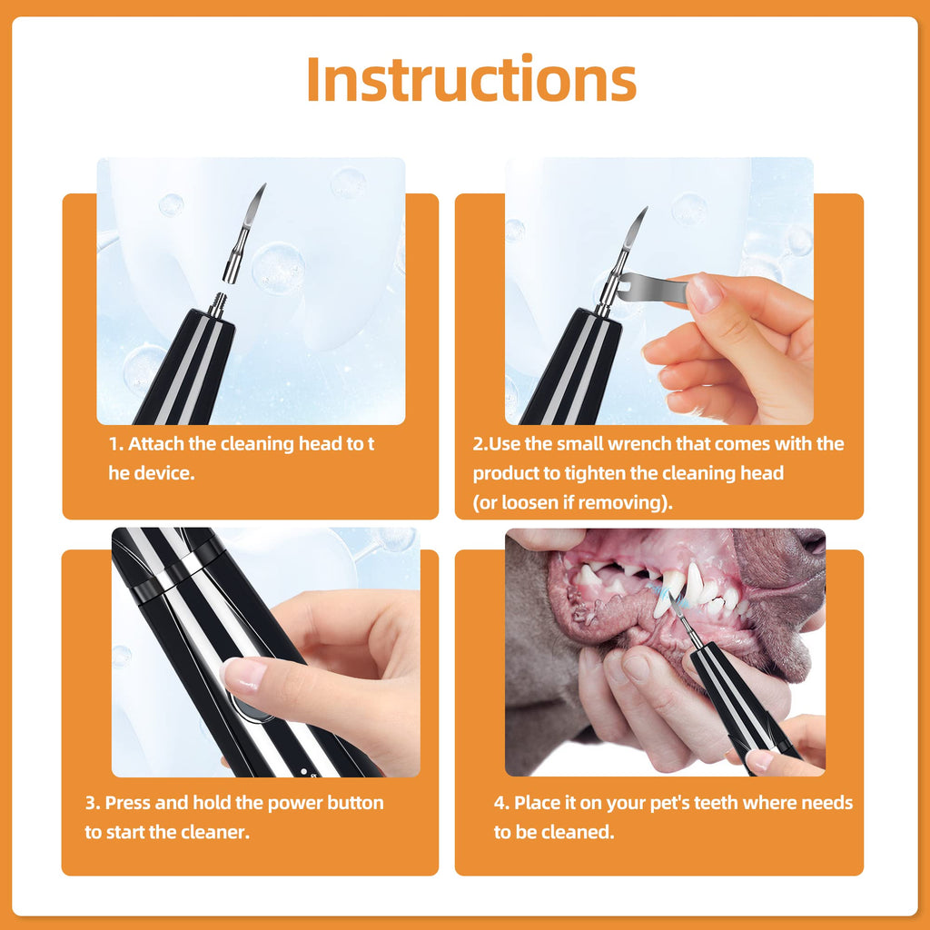 Ultrasonic Pet Tooth Cleaner Kit with LED Light D7614