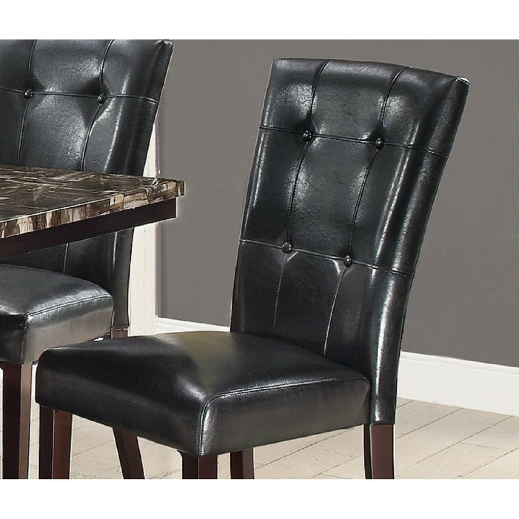 Black Faux Leather Tufted Parson Chairs Set of 2 X971835