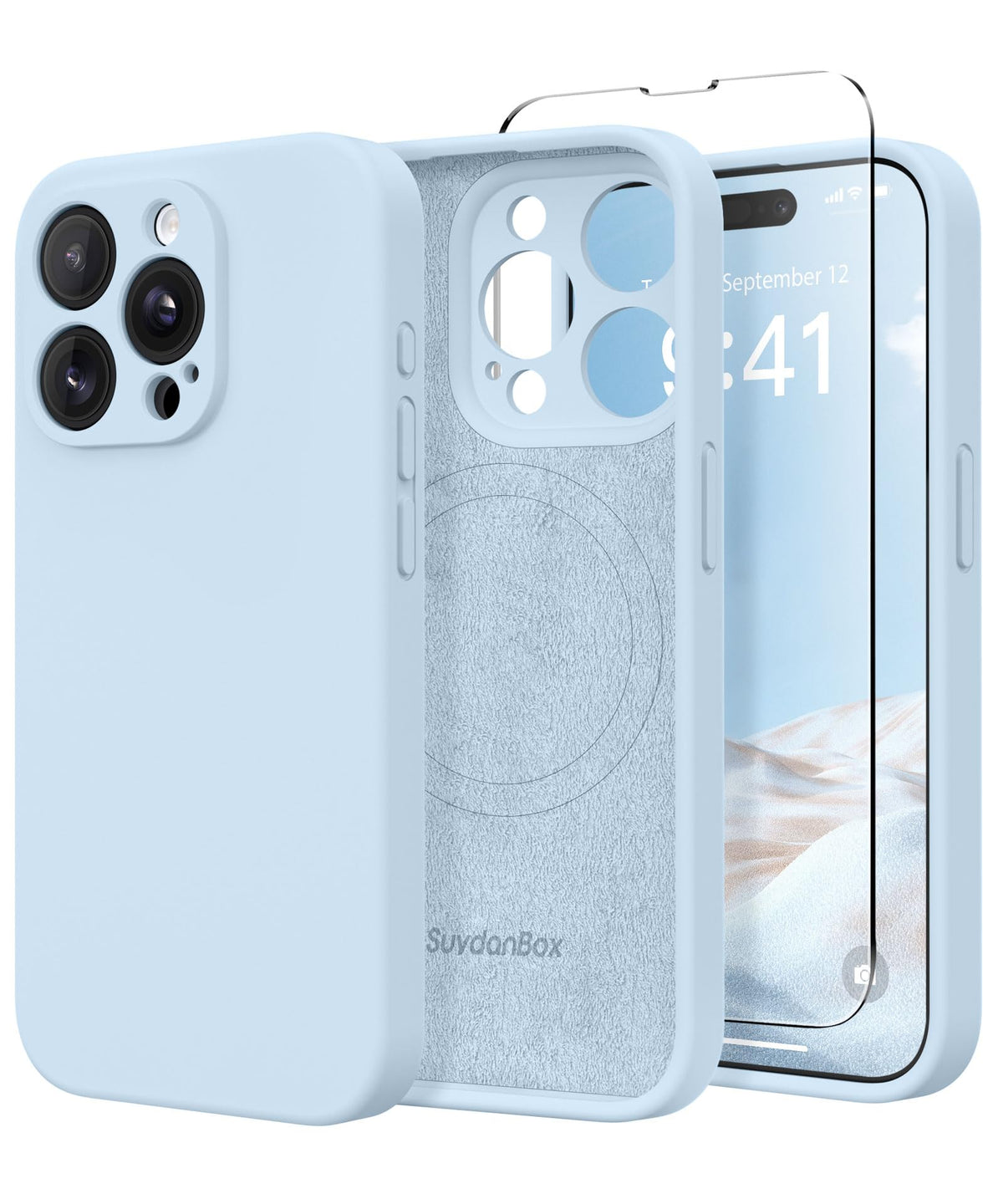 Light Blue Silicone iPhone 13 Pro Max Case K392455