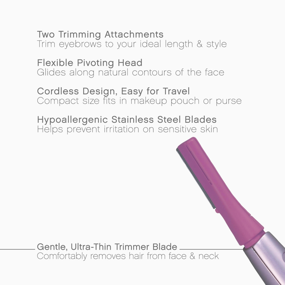 Women’s Facial Hair Remover and Eyebrow Trimmer with Pivoting Head Y309957