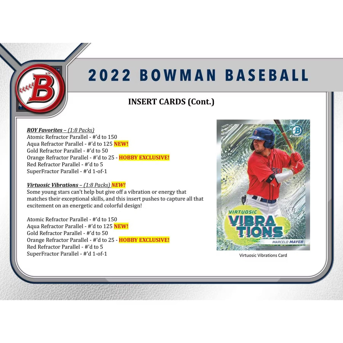 2022 Bowman Baseball Trading Card Mega Box H61139