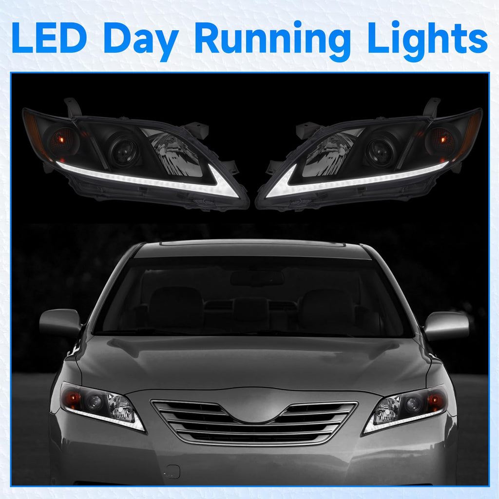 LED DRL Headlight Assembly Pair T6017