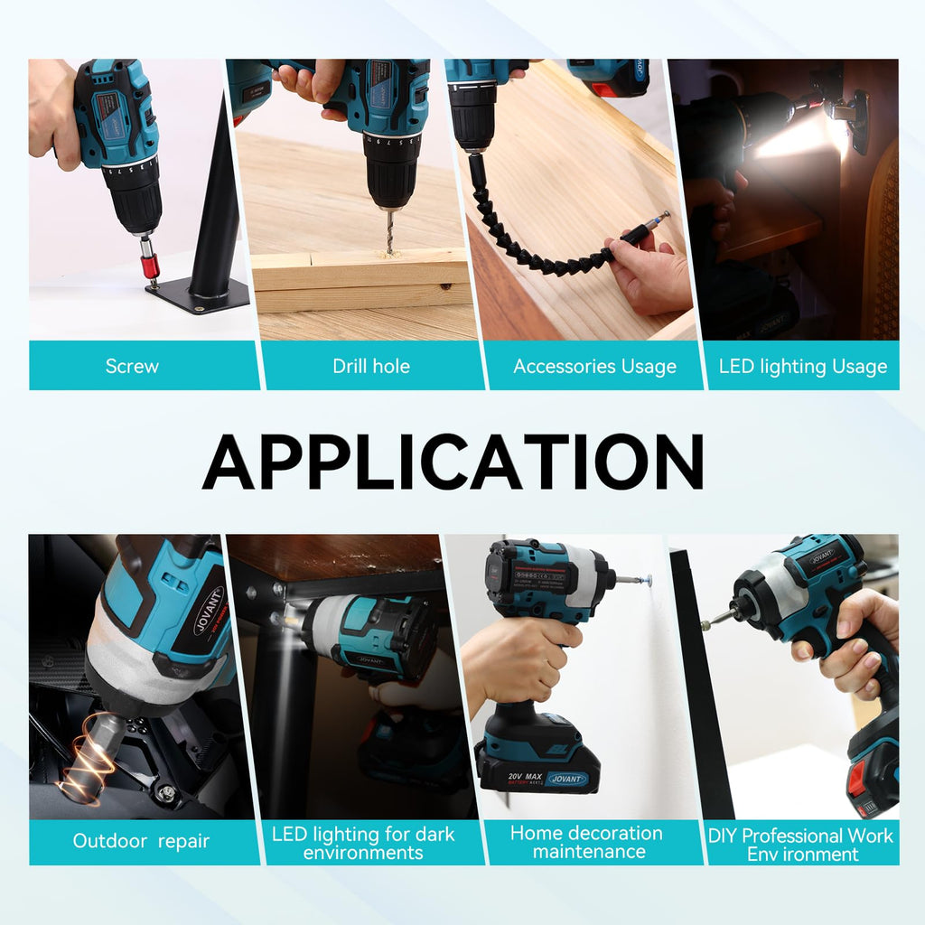 Cordless Drill and Impact Driver Combo Kit with 2 Batteries M4653