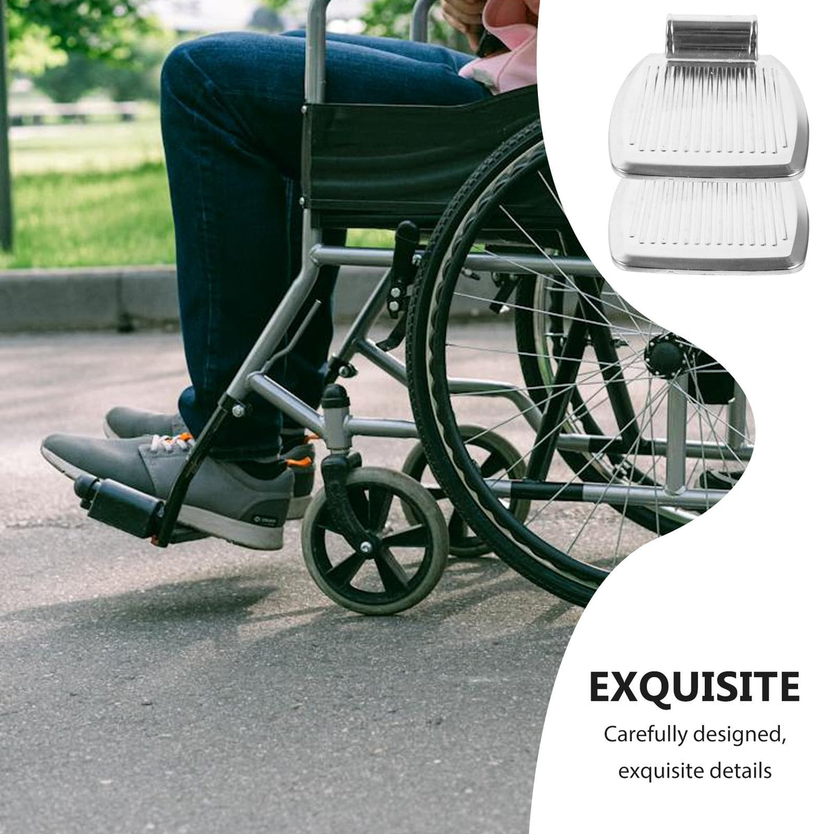 Heavy-Duty Aluminum Alloy Wheelchair Footrest Pair U13917