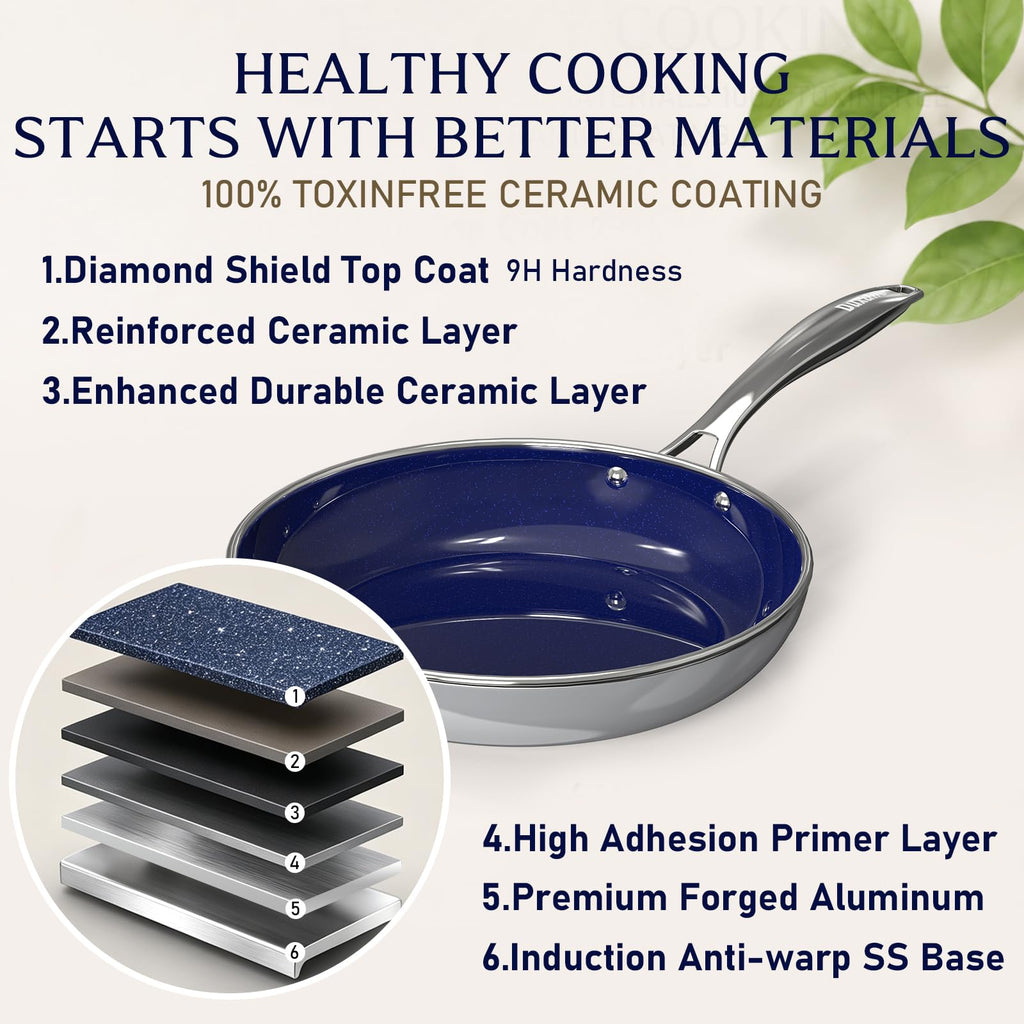 14 Pc Non Stick Ceramic Cookware Set Y5504