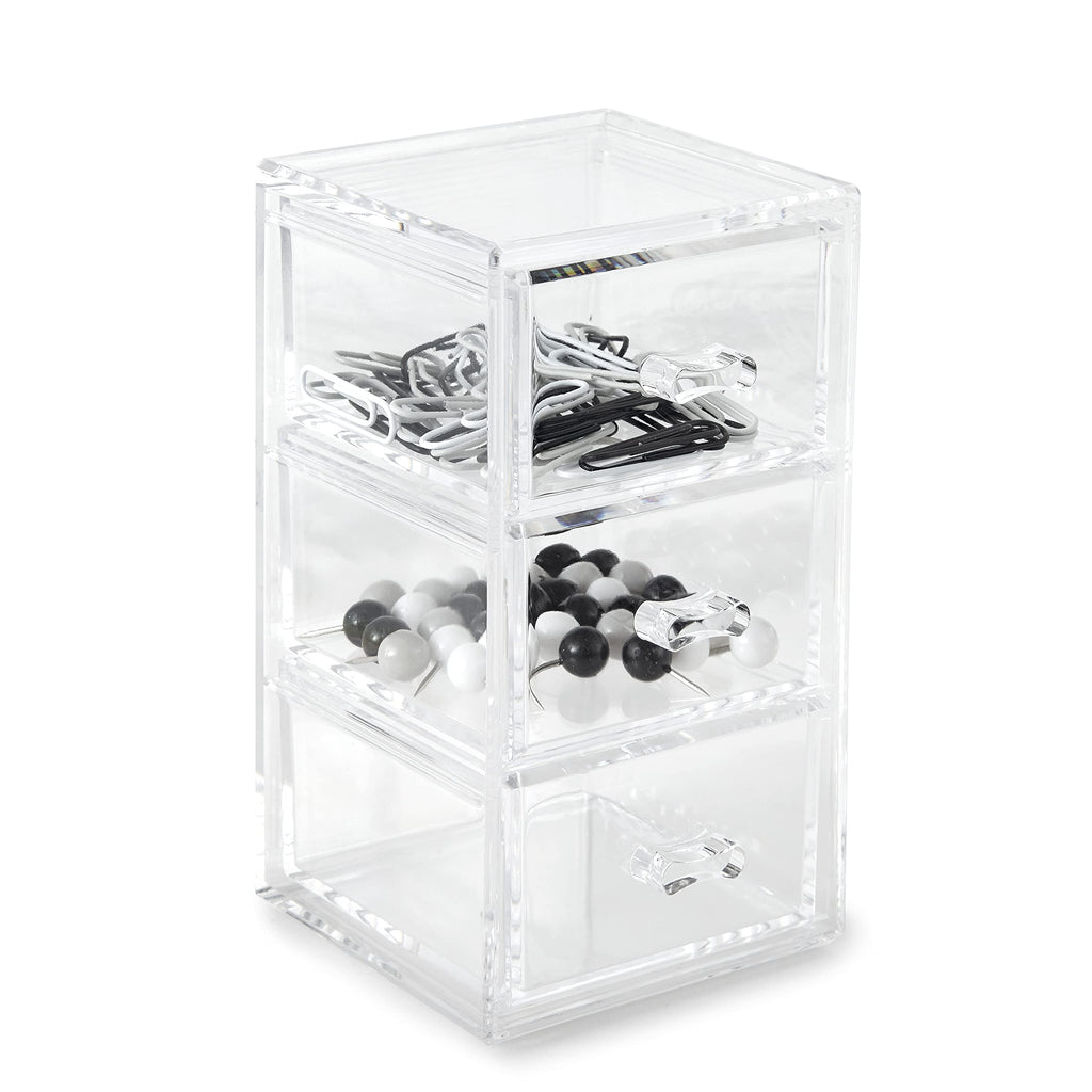 Clear Stackable 3-Drawer Acrylic Organizer W736