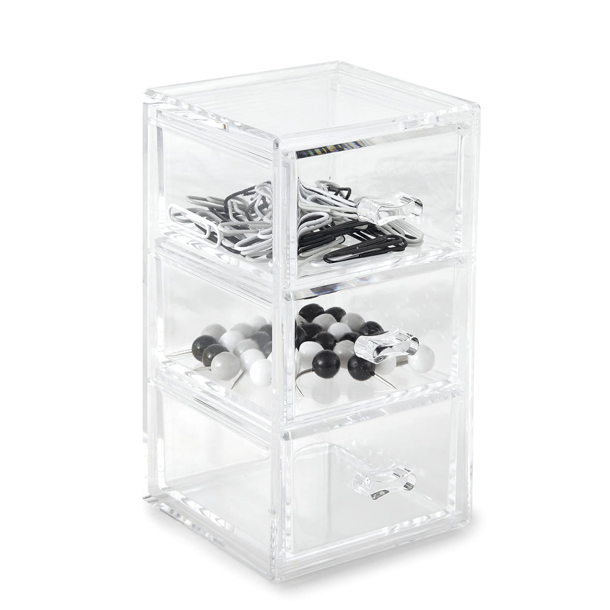 Clear Stackable 3-Drawer Acrylic Organizer W736