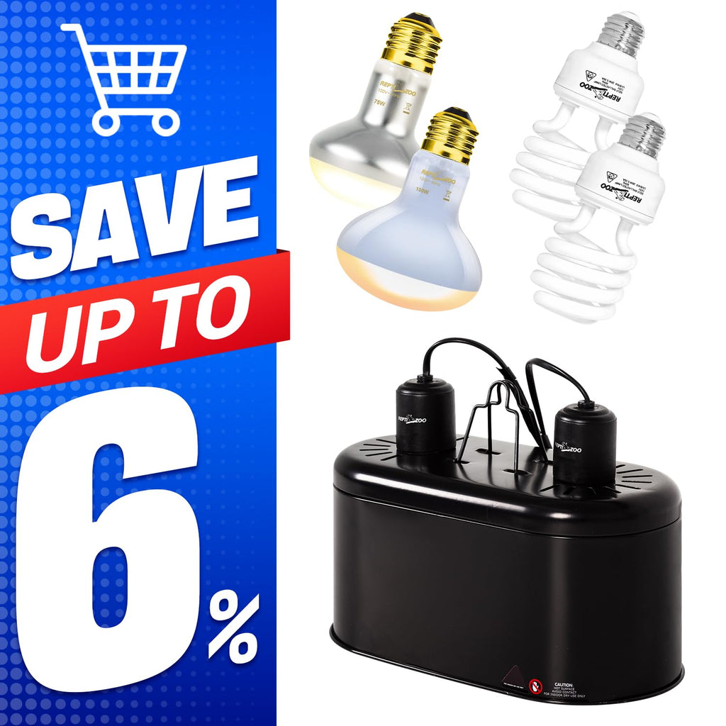 Reptile Heat Lamp Combo Pack with Dual Light Fixture U872126