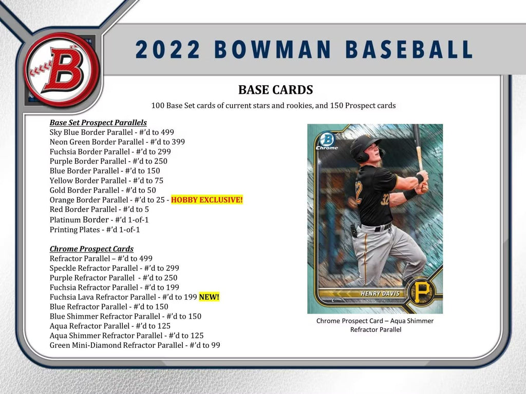 2022 Bowman Baseball Trading Card Mega Box H61139