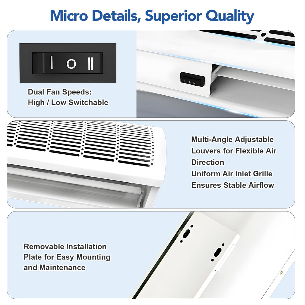 Wall Mounted Air Curtain 36 Inch Adjustable 2 Speed Q9918